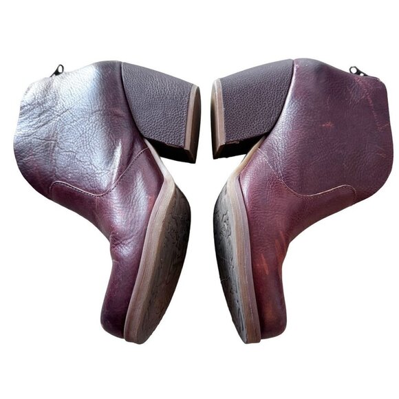 Korks Booties Womens 10 Gemini Leather Ankle Boots Rustic Western Zipper Block H - Picture 3 of 11